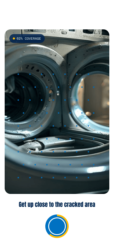 3D point-cloud scan — the premium capture path for larger or hard-to-photograph faults.