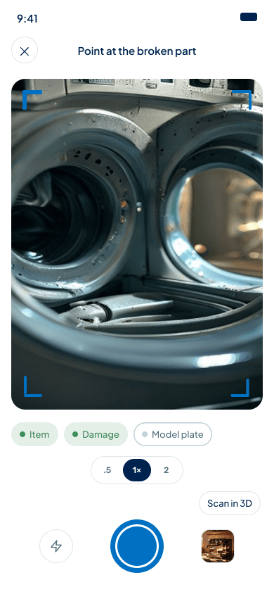 Fixit capture screen from the AI-generated first version