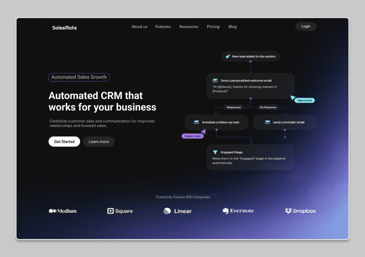 CRM landing hero