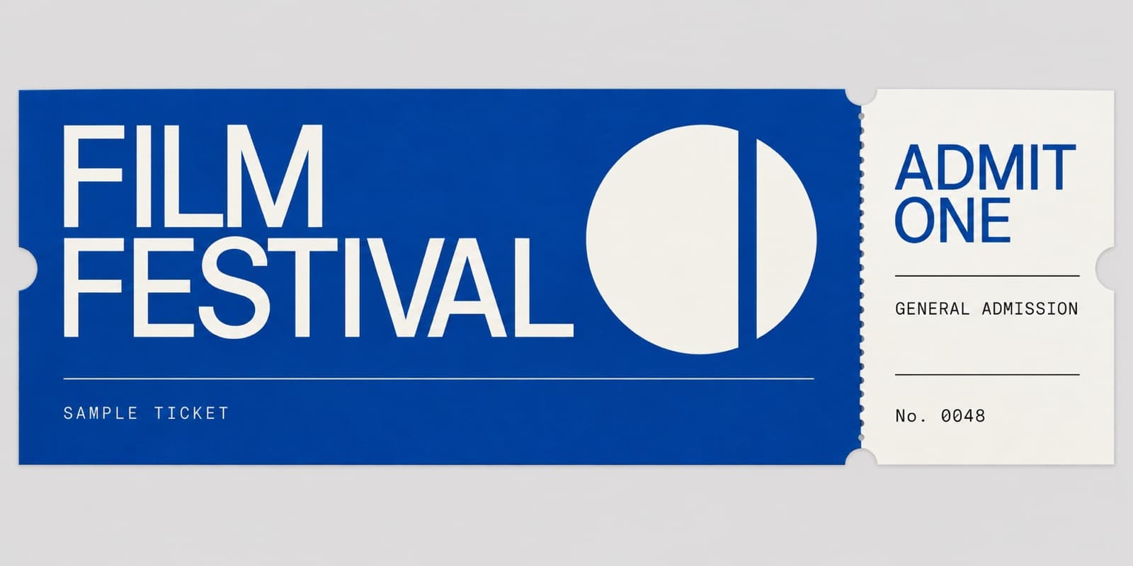 Film festival ticket, cobalt