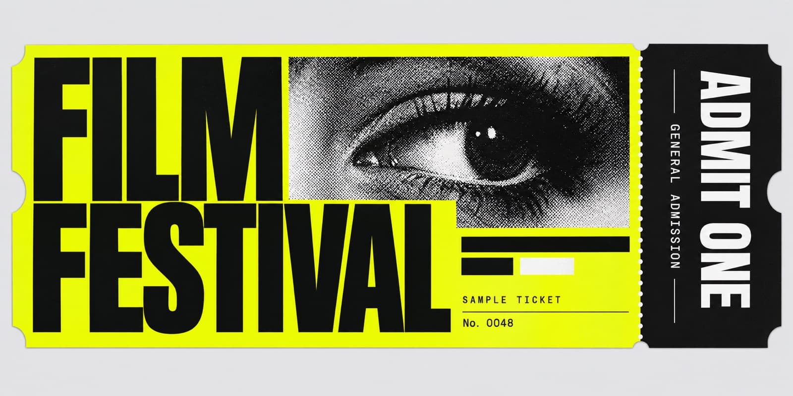 Film festival ticket, yellow