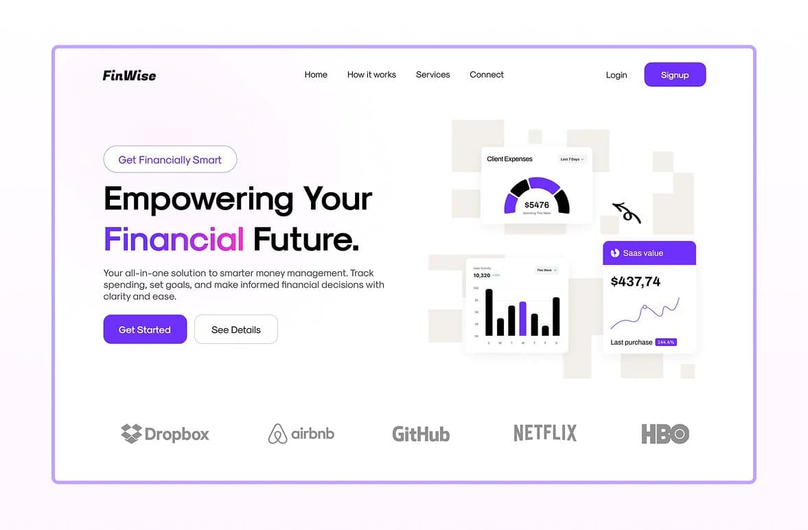 SaaS landing hero