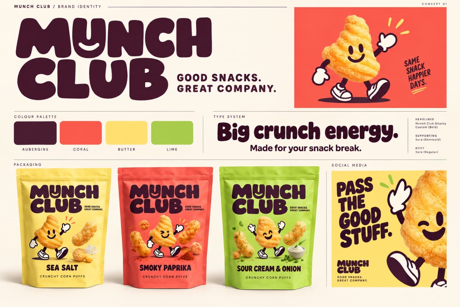 Munch Club brand identity