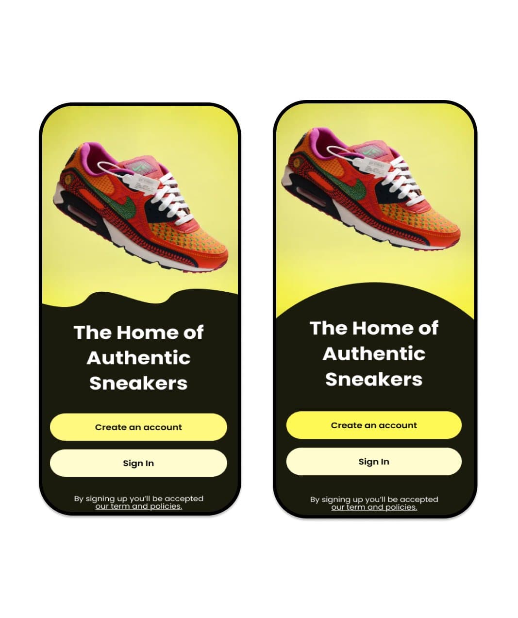 Sneaker store screens