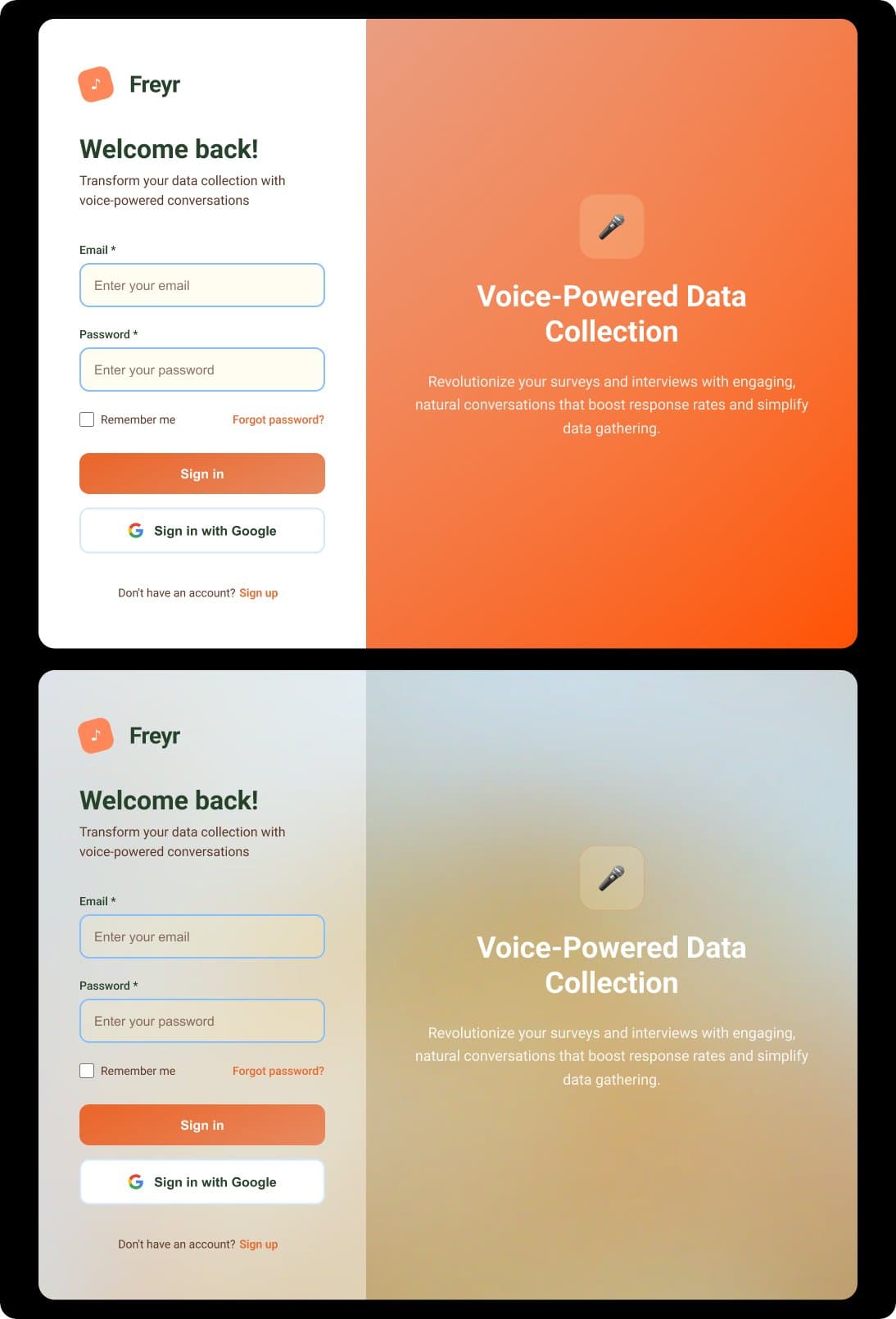 Sign-in for a voice data tool