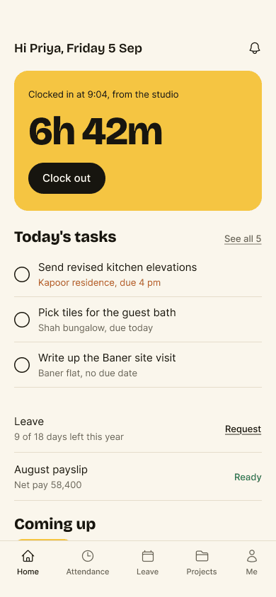 Playful A. Colour block home screen option